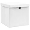 vidaXL Storage Boxes with Lids 10 pcs White 32x32x32 cm Fabric