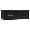 vidaXL Wall-mounted Drawer Shelf High Gloss Black 60x26x18.5 cm Engineered Wood