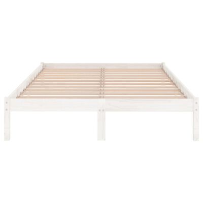 vidaXL Bed Frame without Mattress White Solid Wood Super King Size