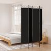 vidaXL 4-Panel Room Divider Black 160x220 cm Fabric