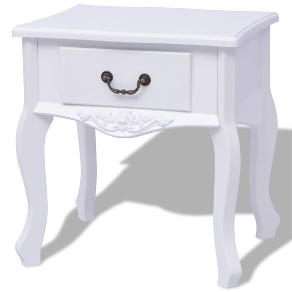 vidaXL Bedside Cabinets 2 pcs MDF White