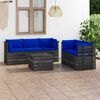 vidaXL 6 Piece Garden Pallet Lounge Set with Cushions Solid Pinewood