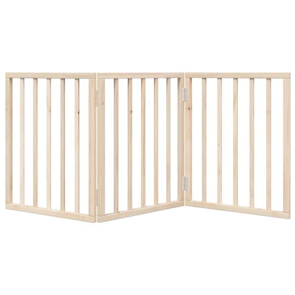 vidaXL Dog Gate Foldable 3 Panels 150 cm Poplar Wood