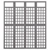 vidaXL 4-Panel Room Divider/Trellis Solid Fir Wood Grey 161x180 cm