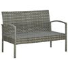 vidaXL 4 Piece Garden Lounge Set with Cushions Poly Rattan Grey