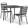 vidaXL 3 Piece Bistro Set Steel Dark Grey