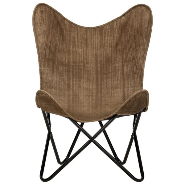 vidaXL Butterfly Chair Taupe Canvas