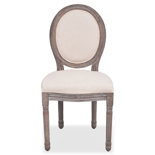 vidaXL Dining Chairs 2 pcs Cream Fabric