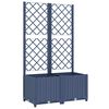 vidaXL Garden Planter with Trellis Blue Grey 80x40x136 cm PP