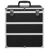 vidaXL Make-up Case 37x24x40 cm Black Aluminium