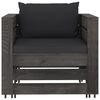 vidaXL 7 Piece Garden Lounge Set with Cushions Grey Impregnated Wood