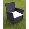 vidaXL 9 Piece Outdoor Dining Set with Cushions Poly Rattan Black