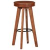 vidaXL Bar Chairs 2 pcs Real Leather and Solid Acacia Wood