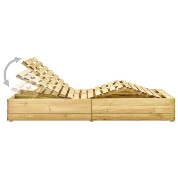 vidaXL Double Sun Lounger Green Impregnated Pinewood