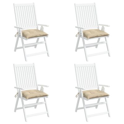 vidaXL Chair Cushions 4 pcs Beige 50x50x7 cm Oxford Fabric