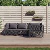 vidaXL 4 Piece Garden Lounge Set with Cushions Anthracite Steel