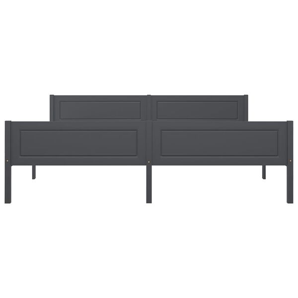 vidaXL Bed Frame without Mattress Solid Pinewood Grey 180x200 cm Super King