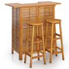 vidaXL Garden Bar Set | Natural wood | Solid Acacia wood | 3 Piece Set