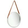 vidaXL Wall Mirror with Strap 50 cm Silver