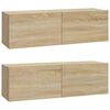 vidaXL Wall TV Cabinets 2 pcs Sonoma Oak 100x30x30 cm Engineered Wood