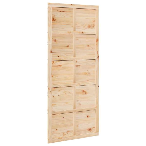 vidaXL Barn Door Brown 90 x 210 cm Solid pine wood