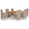 vidaXL 7 Piece Garden Dining Set Beige