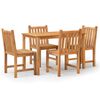 vidaXL 5 Piece Garden Dining Set Solid Wood Teak