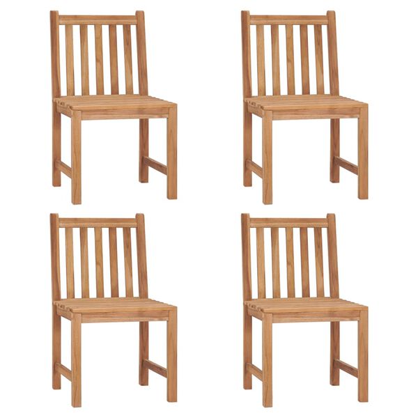 vidaXL Garden Chairs 4 pcs with Cushions Solid Teak Wood
