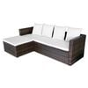 vidaXL 4 Piece Garden Lounge Set with Cushions Poly Rattan Brown