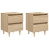 vidaXL Bed Cabinet | Set of 2 | Sonoma Oak | Engineered wood, Solid pinewood