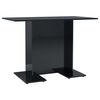vidaXL Dining Table High Gloss Black 110x60x75 cm Engineered Wood