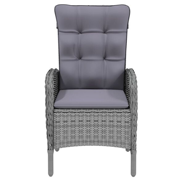 vidaXL 9 Piece Garden Dining Set Poly Rattan Grey