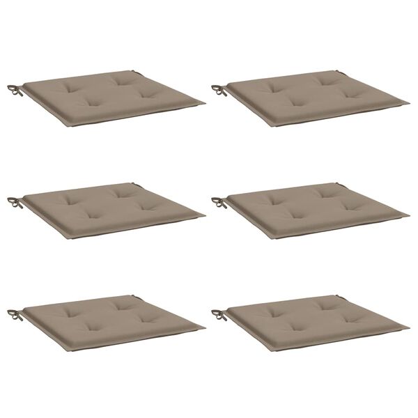vidaXL Garden Chair Cushions 6 pcs Taupe 40x40x4 cm Oxford Fabric