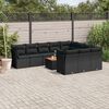 vidaXL 11 Piece Garden Sofa Set with Cushions Black Poly Rattan