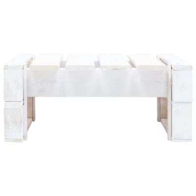 vidaXL Garden Pallet Ottoman White Impregnated Pinewood