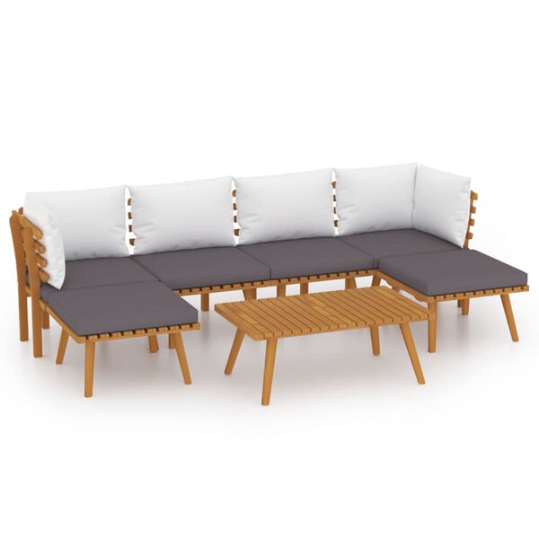 vidaXL 7 Piece Garden Lounge Set with Cushions Solid Wood Acacia