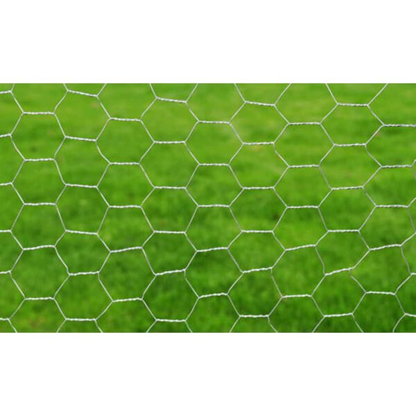vidaXL Chicken Wire Fence Galvanised Steel 25x1 m Silver