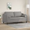 vidaXL 2-Seater Sofa with Pillows&Cushions Light Grey 140 cm Fabric