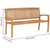vidaXL 3-Seater Stacking Garden Bench 159 cm Solid Teak Wood