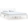 vidaXL Bed Frame without Mattress White Solid Wood Pine King Size