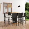 vidaXL 9 Piece Garden Bar Set with Cushions Poly Rattan Black