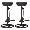 vidaXL Bar Stools 2 pcs Black Real Goat Leather