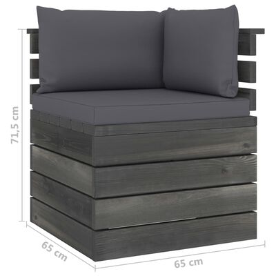 vidaXL 6 Piece Garden Pallet Lounge Set with Cushions Pinewood