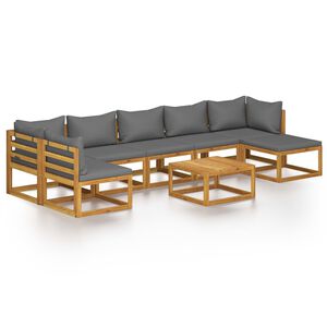 vidaXL 8 Piece Garden Lounge Set with Cushion Solid Acacia Wood