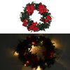 vidaXL Christmas Wreath with LED Lights Green 60 cm PVC