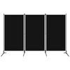 vidaXL 3-Panel Room Divider Black 260x180 cm Fabric