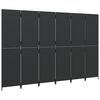 vidaXL Room Divider 6 Panels Black Poly Rattan