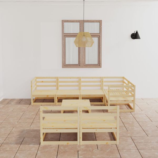 vidaXL 8 Piece Garden Lounge Set Solid Pinewood