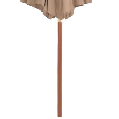 vidaXL Outdoor Parasol with Wooden Pole 300 cm Taupe