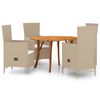 vidaXL 5 Piece Garden Dining Set Beige